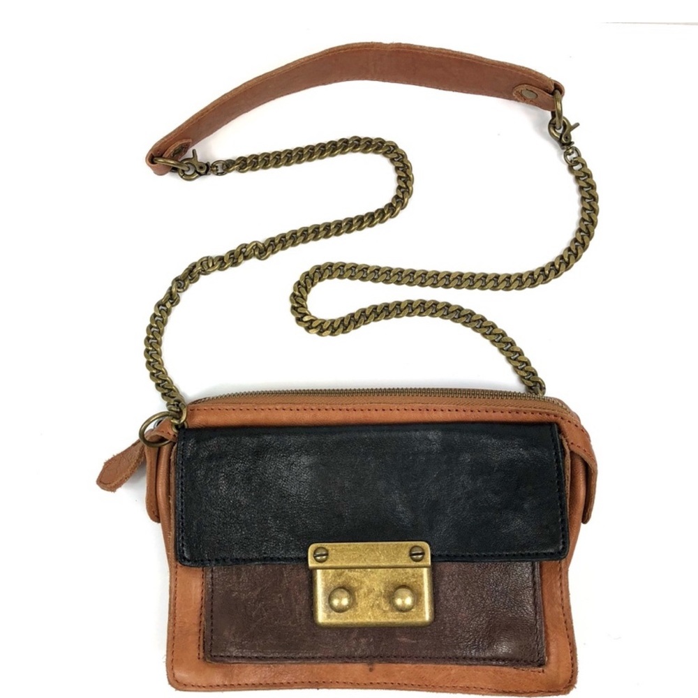 Beracamy Paris Leather Color Block Crossbody Bag